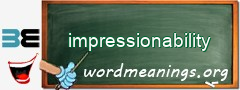 WordMeaning blackboard for impressionability